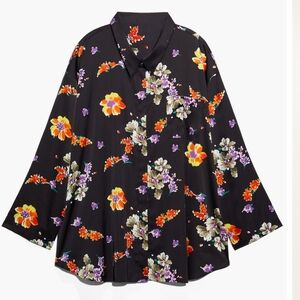 SAVAGE X FENTY Night Blooms Satin Sleep Shirt Women's 4X